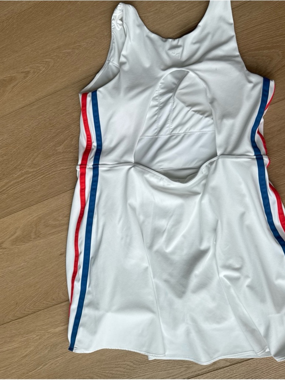 Joylab Brand New White One-Piece Swimsuit with Red & Blue Stripes